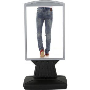 Plastskiva med fot, gatuskylt, svart/gr