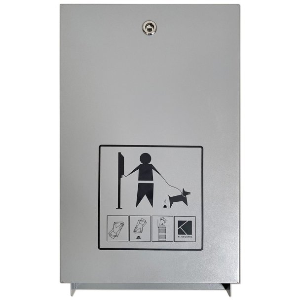 Eco Dispenser for Dogbags, silver, for dog bags, with printed info