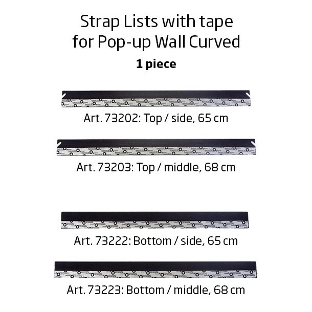 Strap list with tape, 68cm, waist, for POP-UP WALL