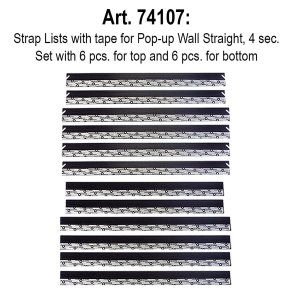 6 Top and 6 bottom Strap complete set for POP-UP WALL Straight 3x4 with clips
