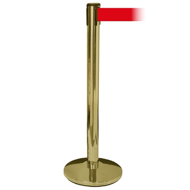 Crowd Barrier, Gold with 3meter Red belt