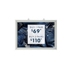 Slide-In Frame, Double-Sided, 25 mm, Horizontal, Alu/Silver Frame