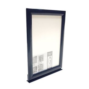 ALU SNAP-FRAME 25mm, A4, with T-profile base. Single-sided RAL 5011. Vertical