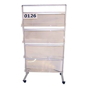 INFO-LINE brochurestativ m/hjul 4 x A4 - alu