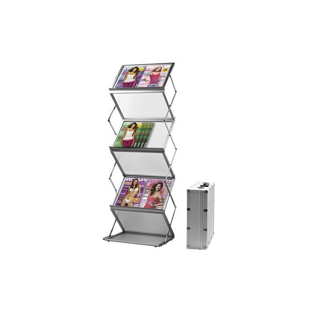 FLEX BROCHURE STAND 6 x A3 m/kuffert.  - 2. sortering - 