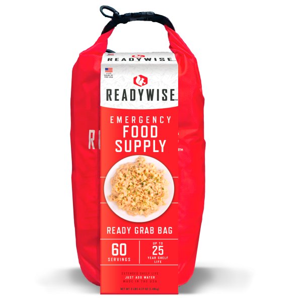 60 portions, breakfast, lunch and dinner, 25 years shelf life, freeze-dried, dry bag.