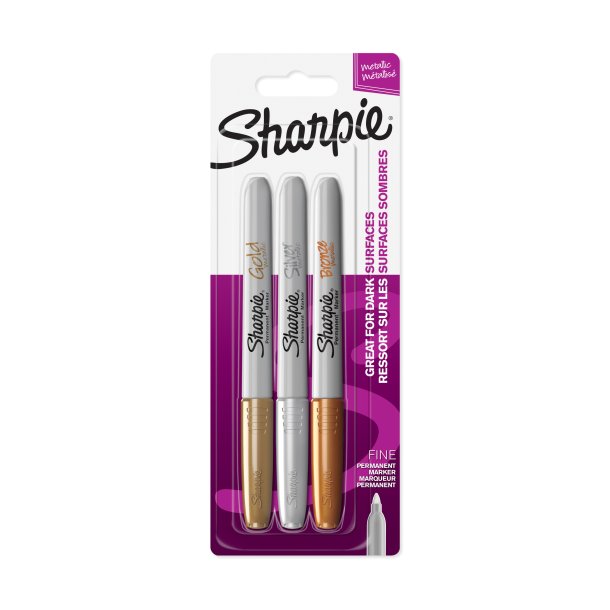 Marker Sharpie Metallic 1,4mm ass Guld/Sl/Bronze (3)