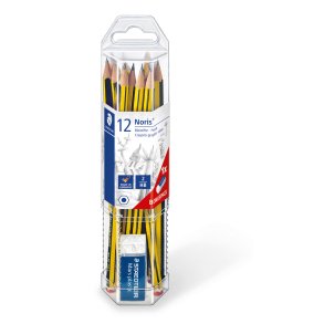 Blyant Noris HB + viskelder (12)