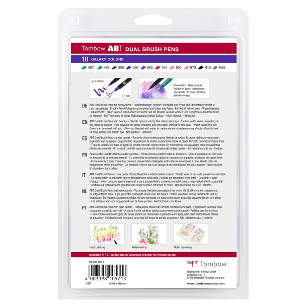 Marker Tombow ABT Dual Brush Galaxy Colours (10)