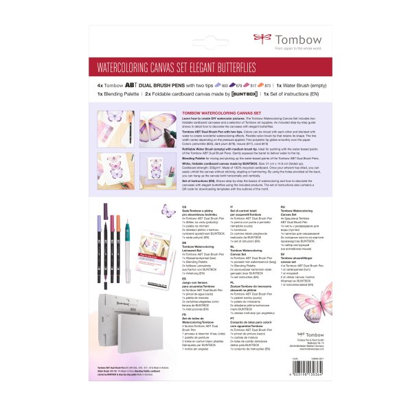 Watercoloring Canvas set Tombow Butterflies