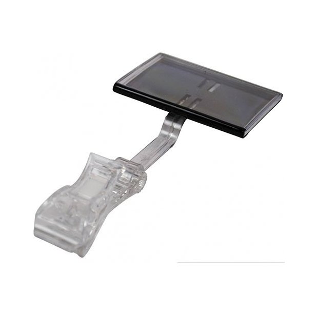 A8 Akrylskilt - Sort - inkl. klar clear-grip klemme - 10 stk 