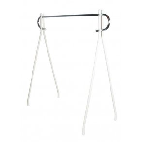 Clothing rack with chrome rod and white legs