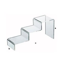 Akryldisplay - trindisplay 3-trin - hjde 15 cm 10 styk