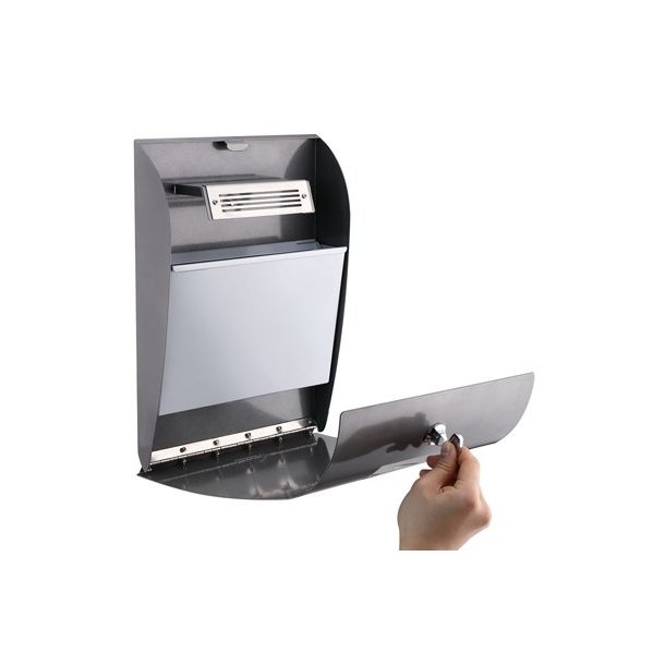 Ashtray - Powder coated steel - gray - 2.12 liters with accessories