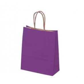 Eggplant-colored paper bag with twisted handle - H24 cm - 50 pcs