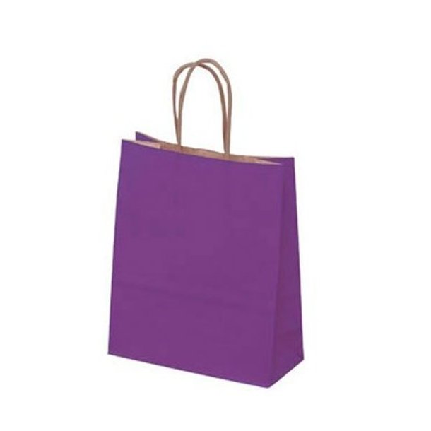 Eggplant-colored paper bag with twisted handle - H24 cm - 50 pcs