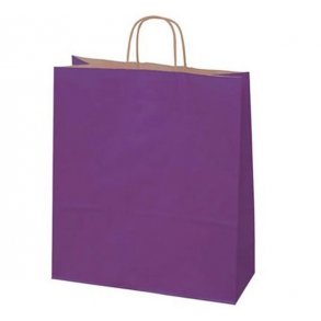 Eggplant-colored paper bag with twisted handle - H44 cm - 50 pcs
