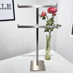 Table stand - 2 arms - Brushed Steel - Height 42 cm