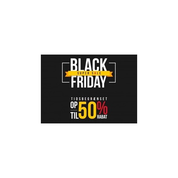 Black Friday poster with 50% discount text - W70 x H50 cm