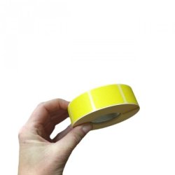 White, neon yellow tags, roll of 1,000 pieces