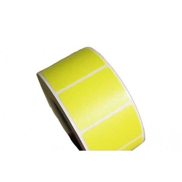 White, neon yellow tags, roll of 1,000 pieces