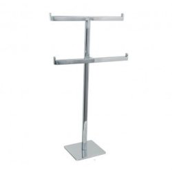 Table stand - 2 arms - Brushed Steel - Height 42 cm