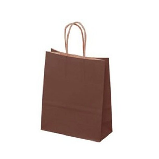 Brun papperspse med vridet handtag - H24 cm - 50 st.