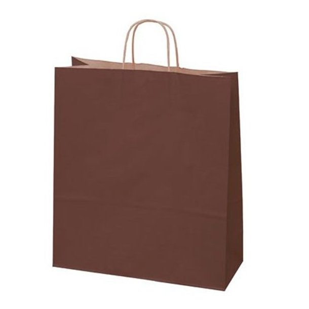 Brun papperspse med vridet handtag - H44 cm - 50 st.