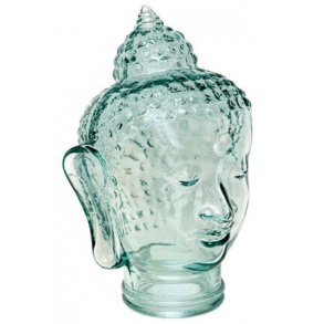 Glass head - Buddha in 100% recycled glass
