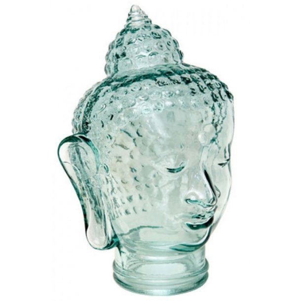 Glass head - Buddha in 100% recycled glass