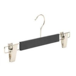 Pants hanger in plastic with wood look and clips - 65 pcs