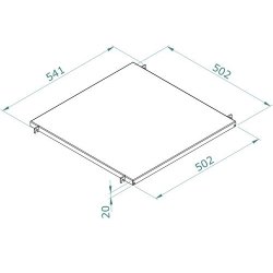 Shopping cart - 60 x 60 cm - Dark gray with accessories