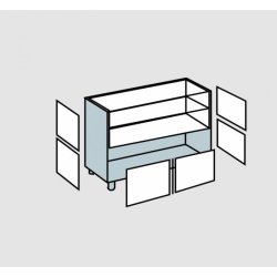 Shop counter wide with glass - W 111 cm - BAQ disk module