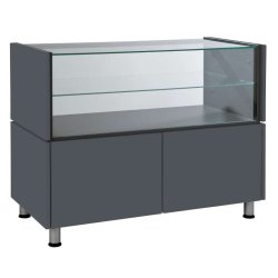 Shop counter wide with glass - W 111 cm - BAQ disk module