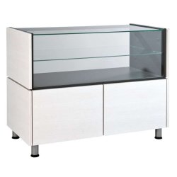 Shop counter wide with glass - W 111 cm - BAQ disk module