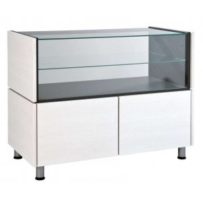 Butiksräknare bred med glas - W 111 cm - BAQ-skivmodul