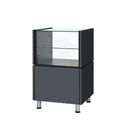 Shop counter narrow with glass - W 55 cm - BAQ disk module