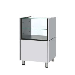 Shop counter narrow with glass - W 55 cm - BAQ disk module