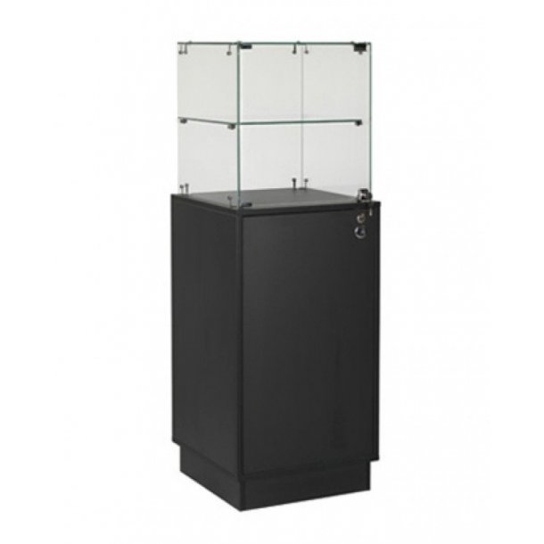 Slimline boutique counter with showcase top - Black