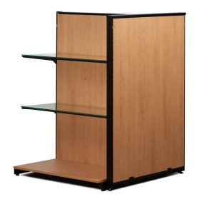 Butiksreol eg 2-sidet med glashylder