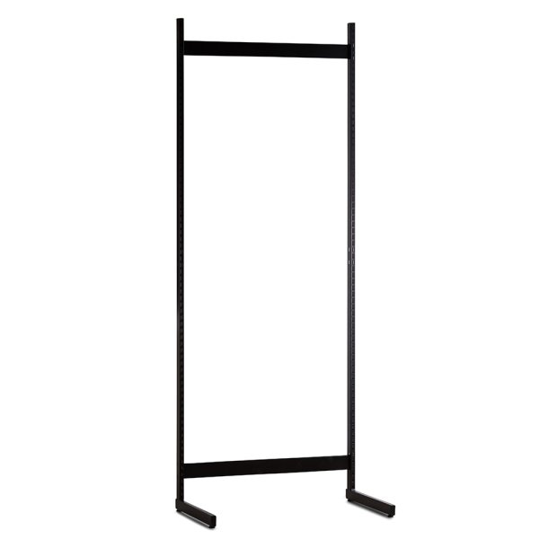 Butik reol i sort | B-90 x H-200 cm