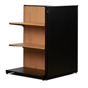 Butiksreoler 2-sidet sort og ege tr