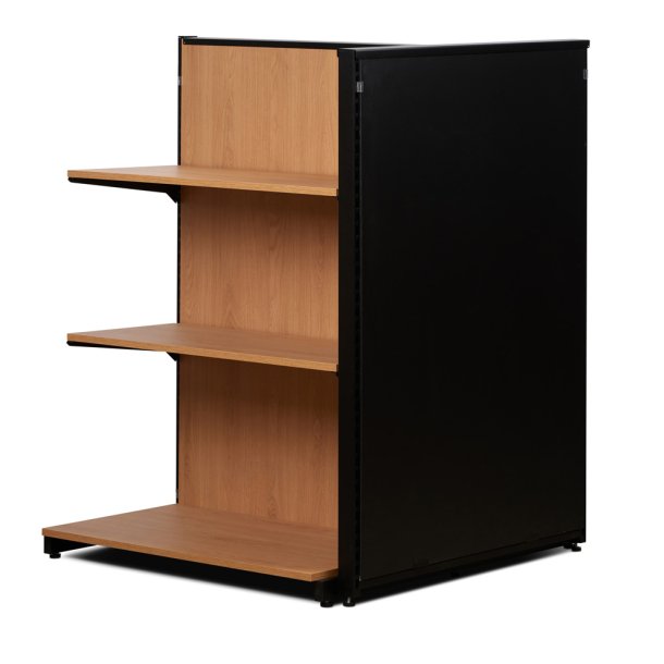 Butiksreoler 2-sidet sorte og ege tr