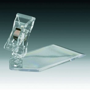 Lg skylthllare med liten klämma - Clear-Grip 10 stycken