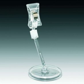 Mellan akrylskylthllare med liten klämma - Clear-Grip 10 st.