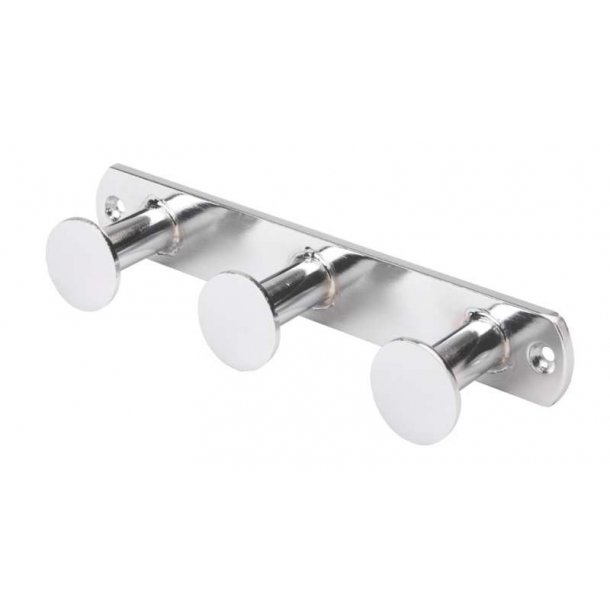 Coat hook with 3 hooks, chrome