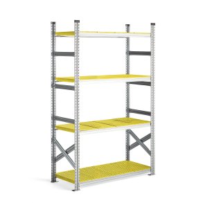 Fdevarereol TRANSFORM, grundsektion, 1972x1200x500 mm, gule hylder