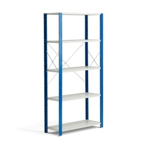 Reol MIX, grundsektion, 2100x1000x600 mm, bl, gr hylder