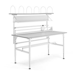 Pakkebord SEND, 1600x800 mm, inkl. overhylde, gr