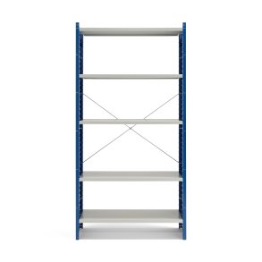 Reol MIX, grundsektion, 2100x1000x500 mm, lukkede bl gavle, gr hylder